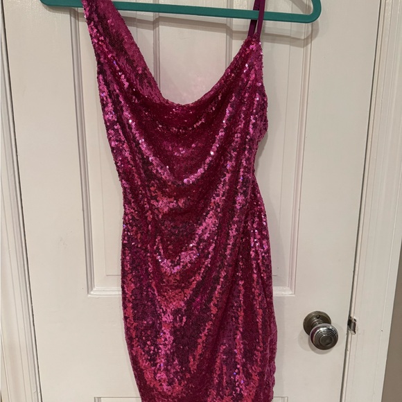 Hello Molly Pink Sequin Mini Dress - Picture 2 of 4